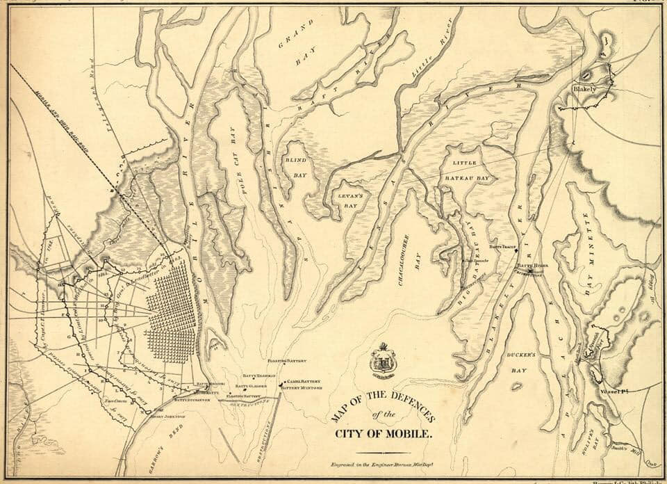 Map of the Defences of the City of Mobile